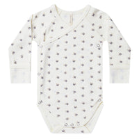 Quincy Mae Organic Pointelle Side-Snap Bodysuit - Ivory