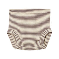 Quincy Mae Organic Ribbed Bloomer - Charcoal Stripe