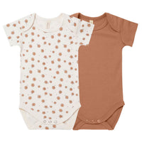 Quincy Mae Organic Jersey Bodysuit 2-pack - Daisy Confetti, Amber