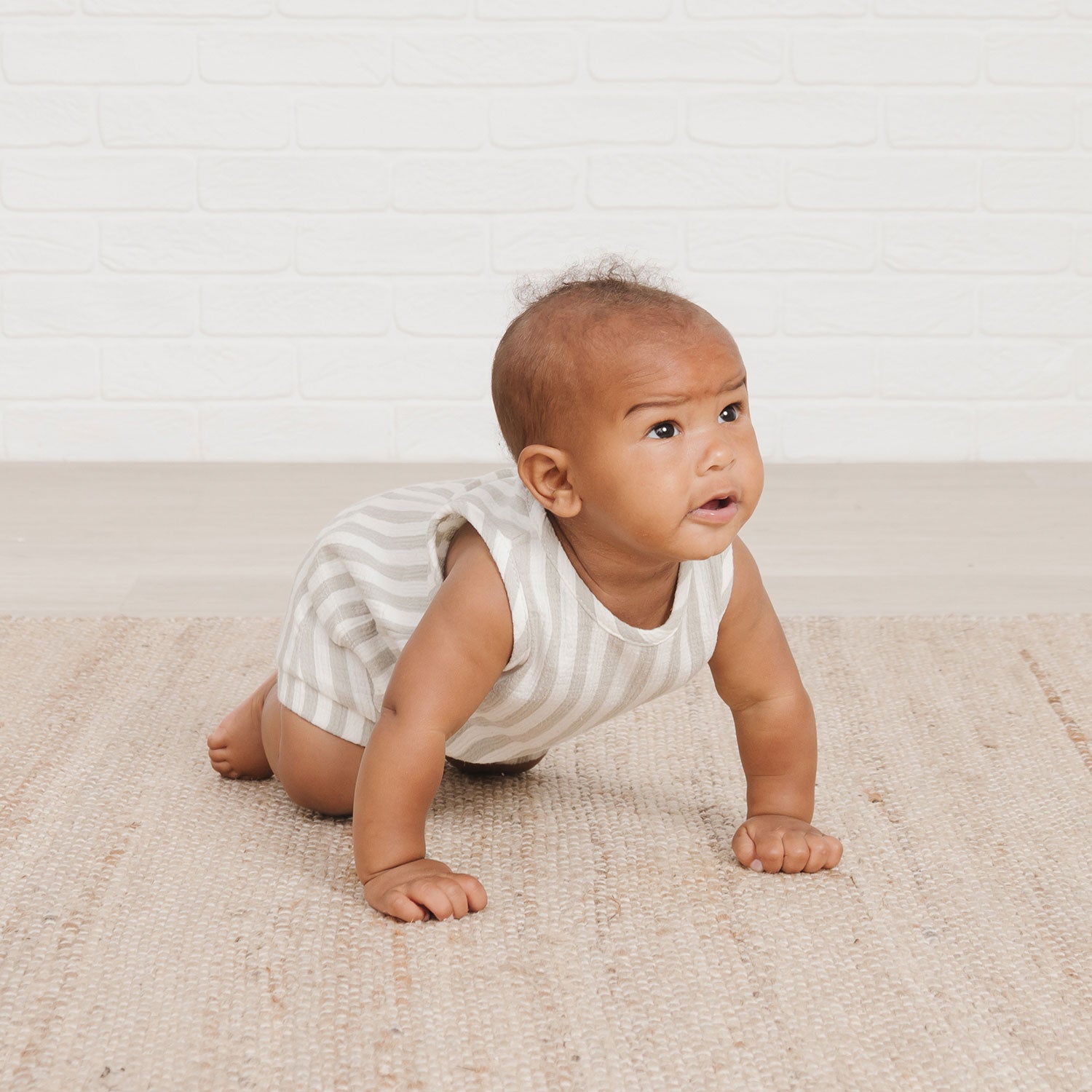 Quincy Mae Organic Woven Tank - Sage Stripe