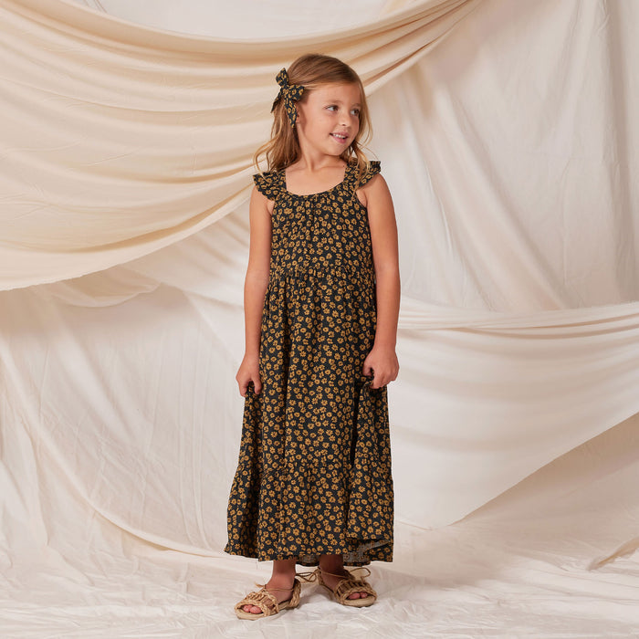Rylee and Cru Abbie Tiered Maxi - Black Floral
