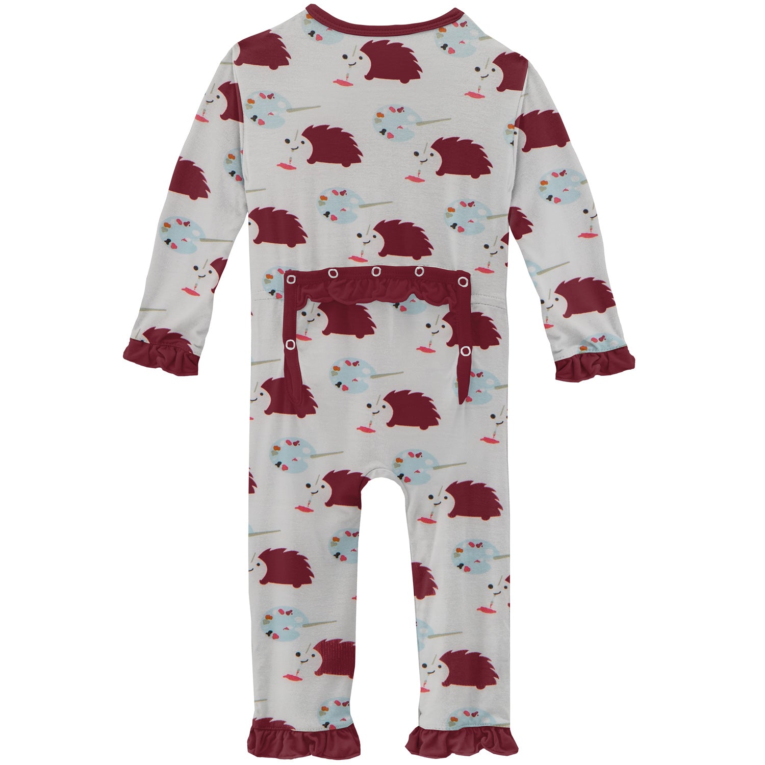 Kickee Pants Classic Ruffle Coverall with Snaps - Natural Art Class 