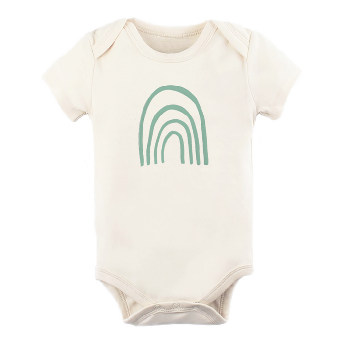 Tenth & Pine Organic Baby Short Sleeve Bodysuit - Seafoam Rainbow