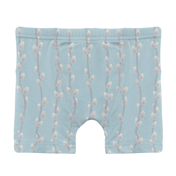 Kickee Pants Bamboo Boy's Boxer Brief - Spring Sky Pussy Willows
