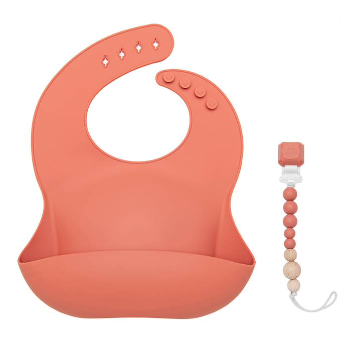 Loulou Lollipop Silicone Bib - Terra Cotta