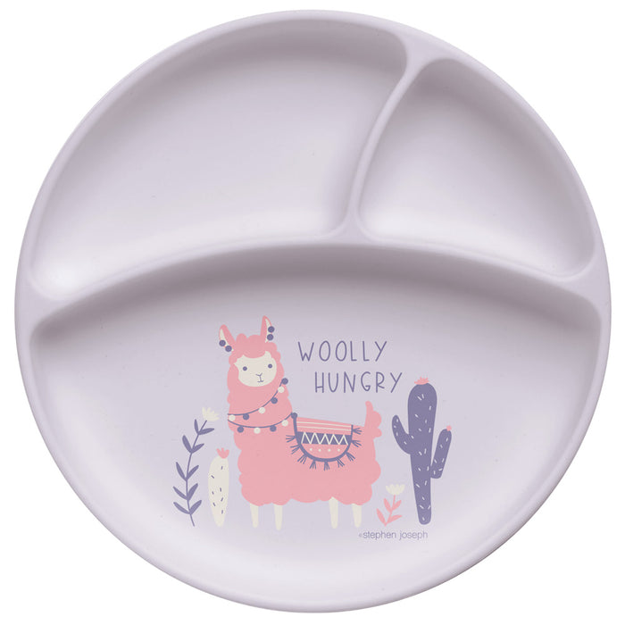 Suction Cup Silicone Baby Plate - Llama