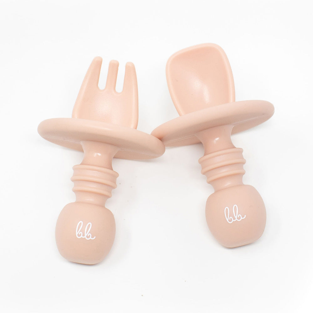 Baby Bar & Co Silicone Baby Utensils Set - Dusty Pink