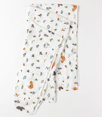 Little Blue Nest Organic Cotton Muslin Swaddle Blanket - Into the Woods
