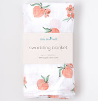 Little Blue Nest Organic Cotton Muslin Swaddle Blanket - Peach Blossom