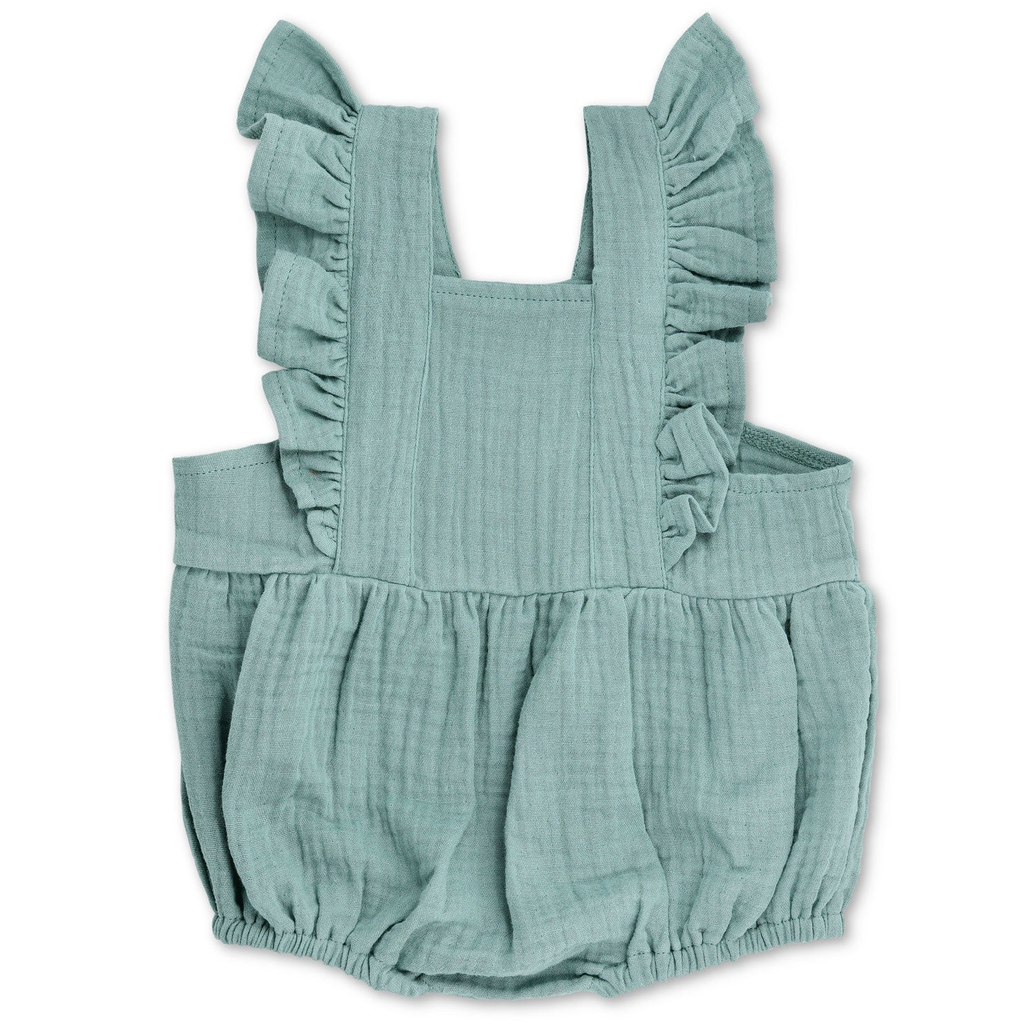 Apple Park Organic Muslin Romper - Teal