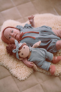 Apple Park Organic Muslin Romper - Teal