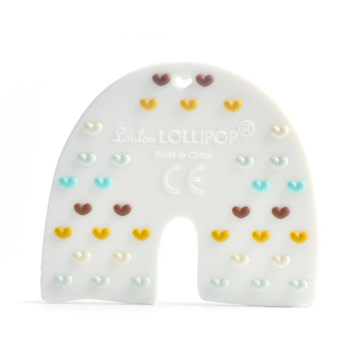 Loulou Lollipop Silicone Teether Neutral Rainbow