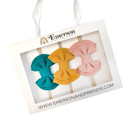 Emerson and Friends Waffle Bow Baby Headband Gift Set