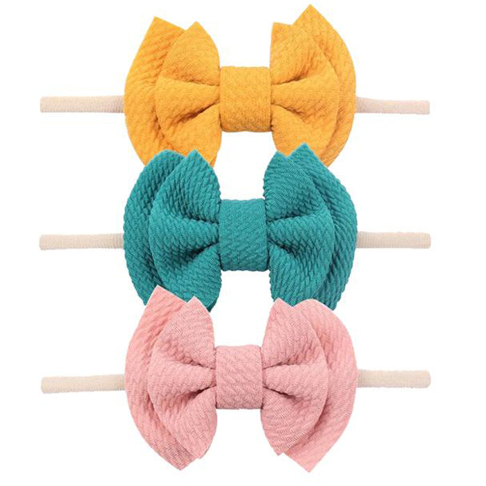 Emerson and Friends Waffle Bow Baby Headband Gift Set