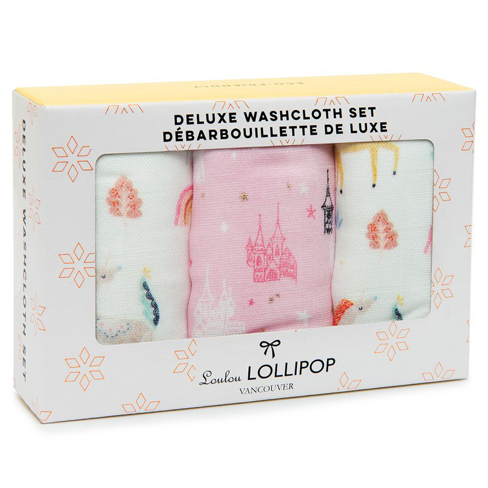 Loulou Lollipop Muslin Washcloth 3-pieces Set - Unicorn