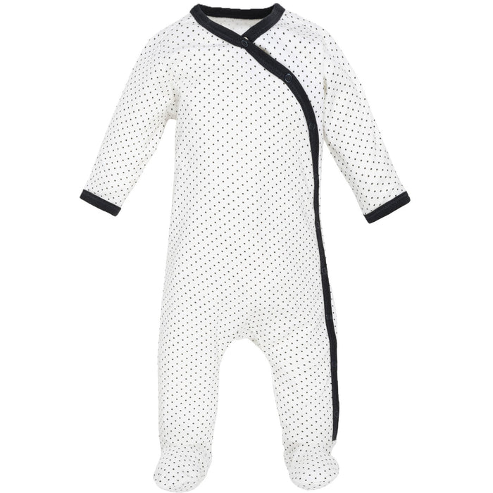 Under the Nile Organic Side Snap Footie - Polka Dots