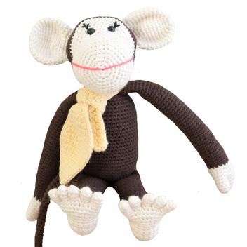 Bebemoss Momo the Monkey Brown Organic Hand Knit Toy